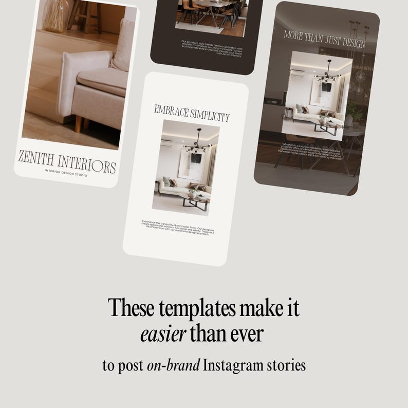 Luxury Interior Design Studio Social Media Templates Instagram Stories ...