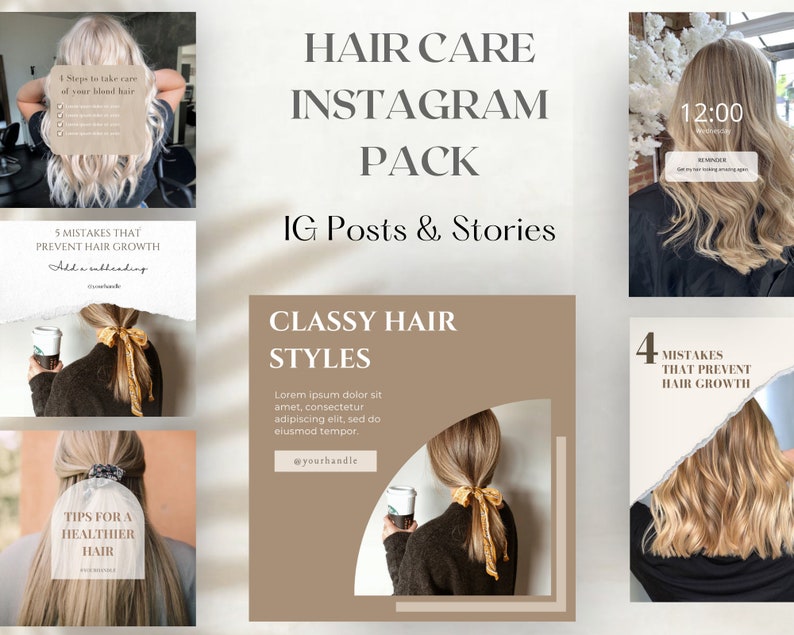 100 Hair Care Instagram Templates. Hairdresser Instagram Etsy