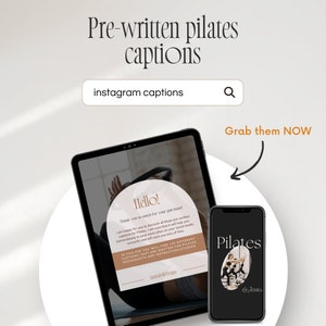 Pre-written pilates captions. Instagram captions for pilates package.