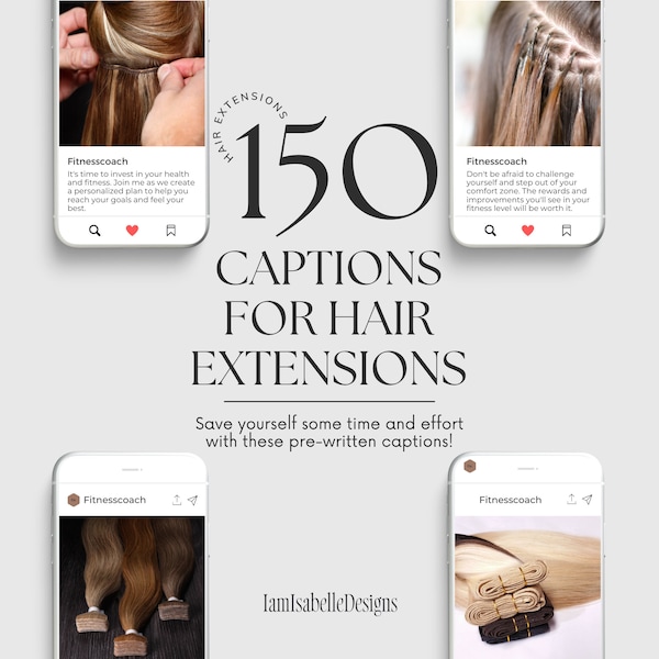 Légendes d'extensions de cheveux Coiffeur-styliste Contenu des réseaux sociaux Idées de légendes Instagram Coiffeur-styliste Professionnel Contenu d'extensions de cheveux Salon de beauté