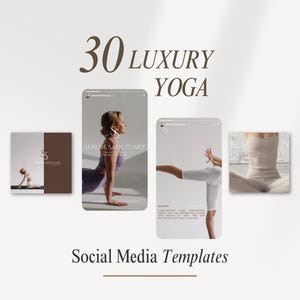 Luxus Yoga Social Media Templates Yoga Studio Instagram Posts und Stories Yoga Lehrer ästhetik Branding Designs Gesunder Lebensstil Canva