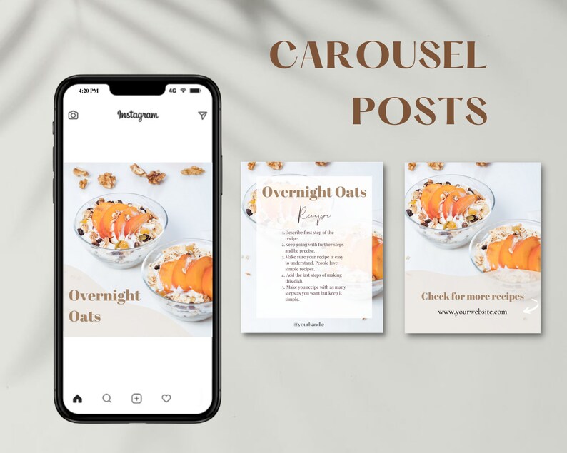 Static Recipe Post 30+ Instagram Food Blogger Templates. Recipes. Healthy Eating. Foodie ...