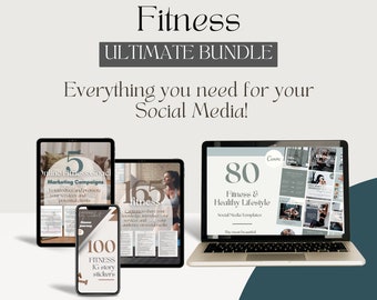 Fitness Content Bundle Fitness Coach Social Media Templates Fitness Instagram Content Health and Wellness Fitness Captions Ig Stickers