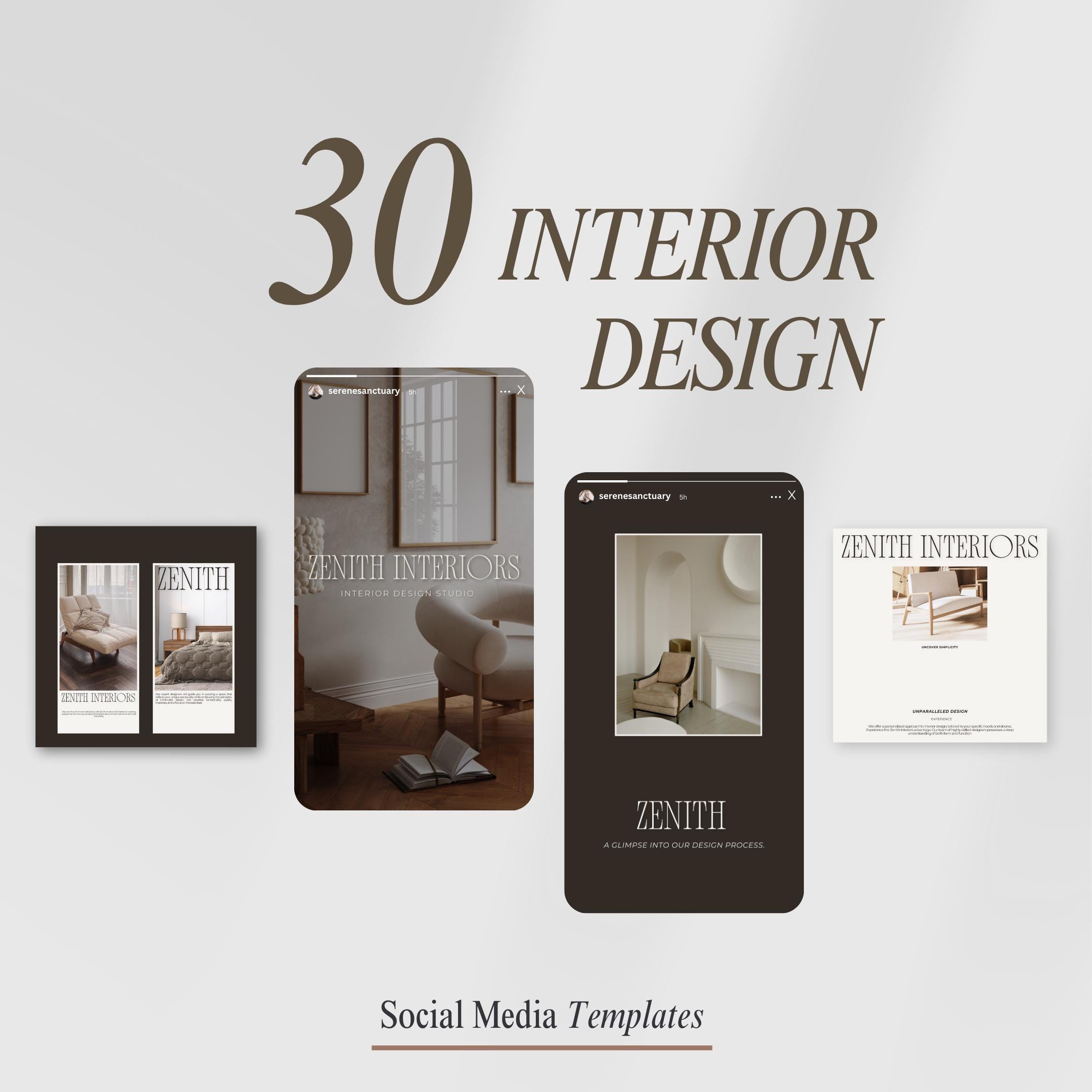 Interior Design Social Media Templates Beautiful Branding for Interior ...