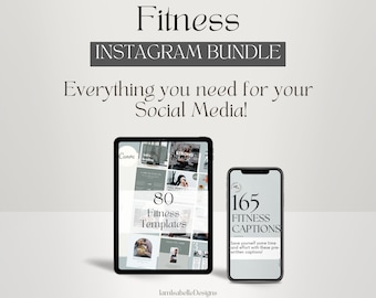 Fitness Instagram Bundle Social Media Posts Fitness Captions Personal Coach Content Healthy Lifestyle Posts Gym Enthusiast Canva Templates