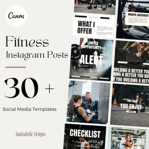 Fitness Instagram Templates Healthy Lifestyle Canva Templates Nutrition & Fitness Coach Personal Trainer Content Ig Fitness Social Media