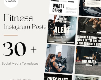 Fitness Instagram Templates Healthy Lifestyle Canva Templates Nutrition & Fitness Coach Personal Trainer Content Ig Fitness Social Media