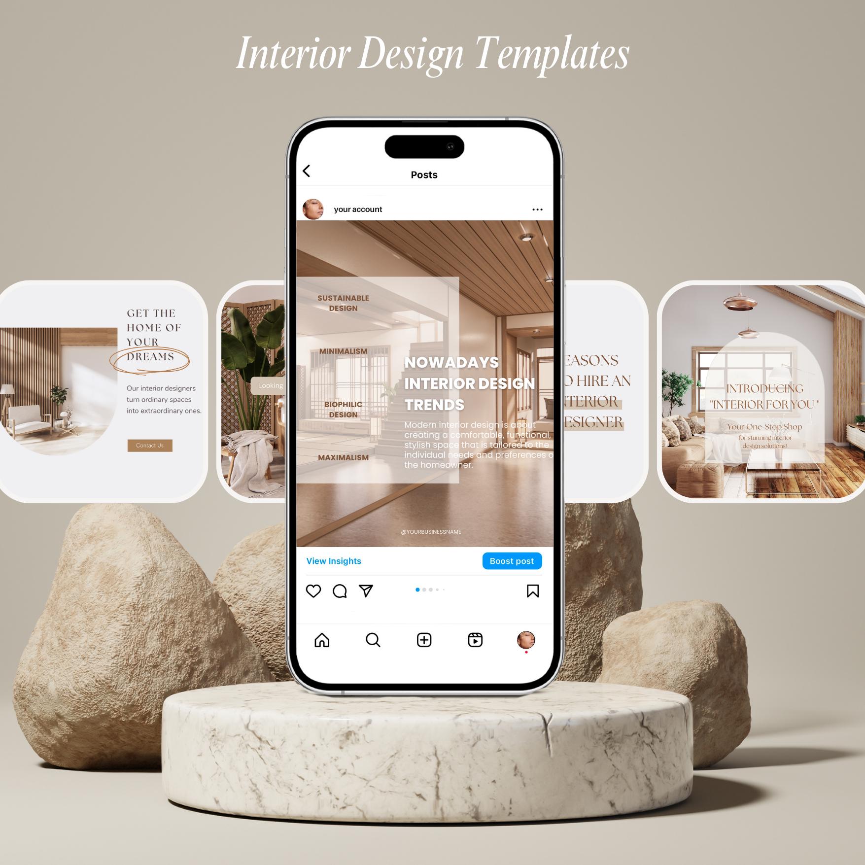 Interior Design Instagram Templates Interior Designer Social Media ...