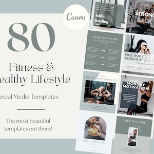 Fitness Instagram Templates Healthy Lifestyle Canva Templates Nutrition & Fitness Coach Personal Trainer Content Ig Fitness Social Media