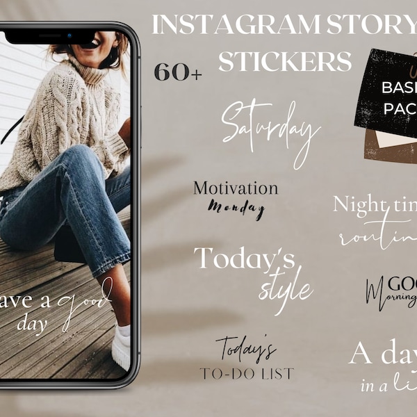 Instagram Font Stickers Etsy