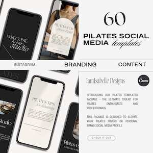 Pilates Social Media Templates Pilates Instructor Instagram Posts Pilates Studio Content Pilates Tips Aesthetic Branding