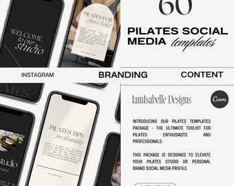 Pilates Social Media Templates Pilates Instructor Instagram Posts Pilates Studio Content Pilates Tips Aesthetic Branding