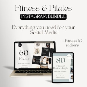 Fitness And Pilates Instagram Templates Healthy Lifestyle Social Media Bundle Fitness Coach Content Pilates Instructor Posts Pilates Studio
