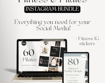 Fitness And Pilates Instagram Templates Healthy Lifestyle Social Media Bundle Fitness Coach Content Pilates Instructor Posts Pilates Studio