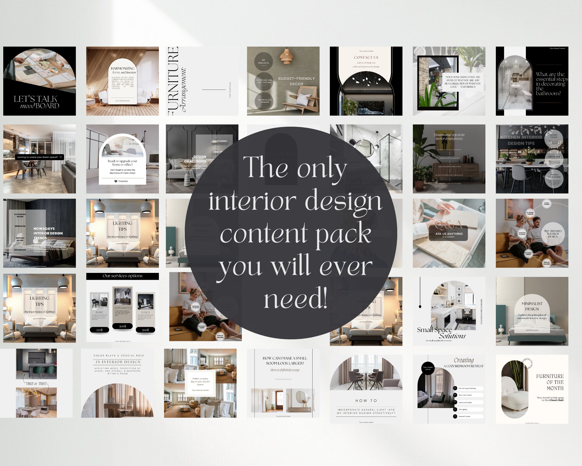 Interior Design Posts Monthly Interior Decor Content Instagram Interior ...