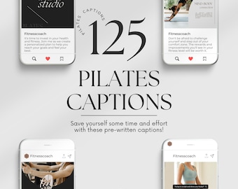 Pilates Instagram Captions Pilates Social Media Content Pilates Coach Instagram Health and Wellness Content Pilates Studio Templates