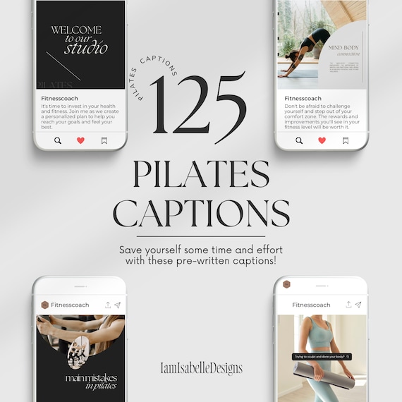 Pilates Instagram Captions Pilates Social Media Content Pilates Coach Instagram Health and Wellness Content Pilates Studio Templates