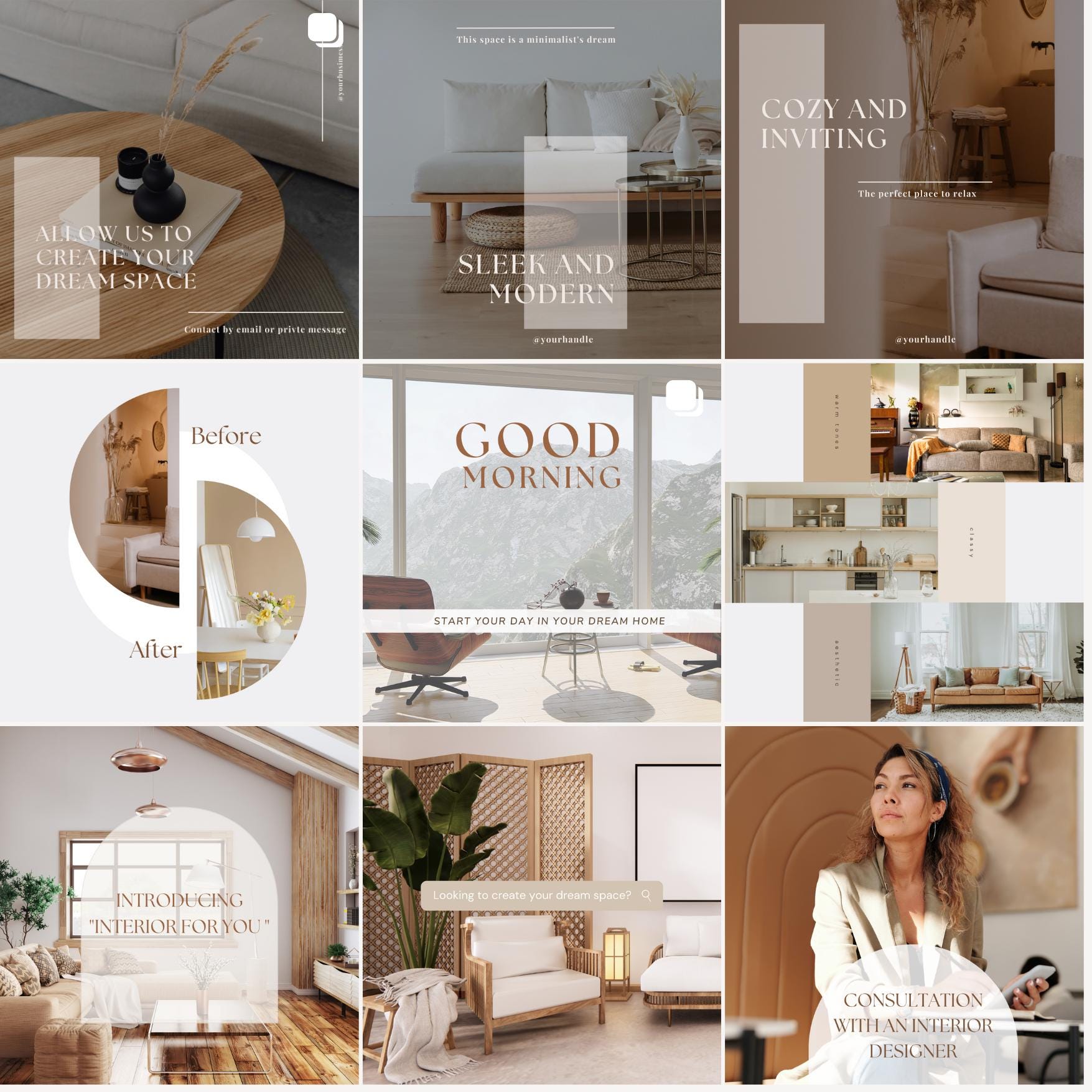 Interior Design Instagram Templates Interior Designer Social Media ...