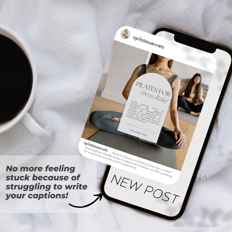 No more feeling stuck because of struggling to write your captions. This pilates captions package is perfect for pilates accounts, pilates instructors. Also healthy lifestyle and movement enthusiasts.