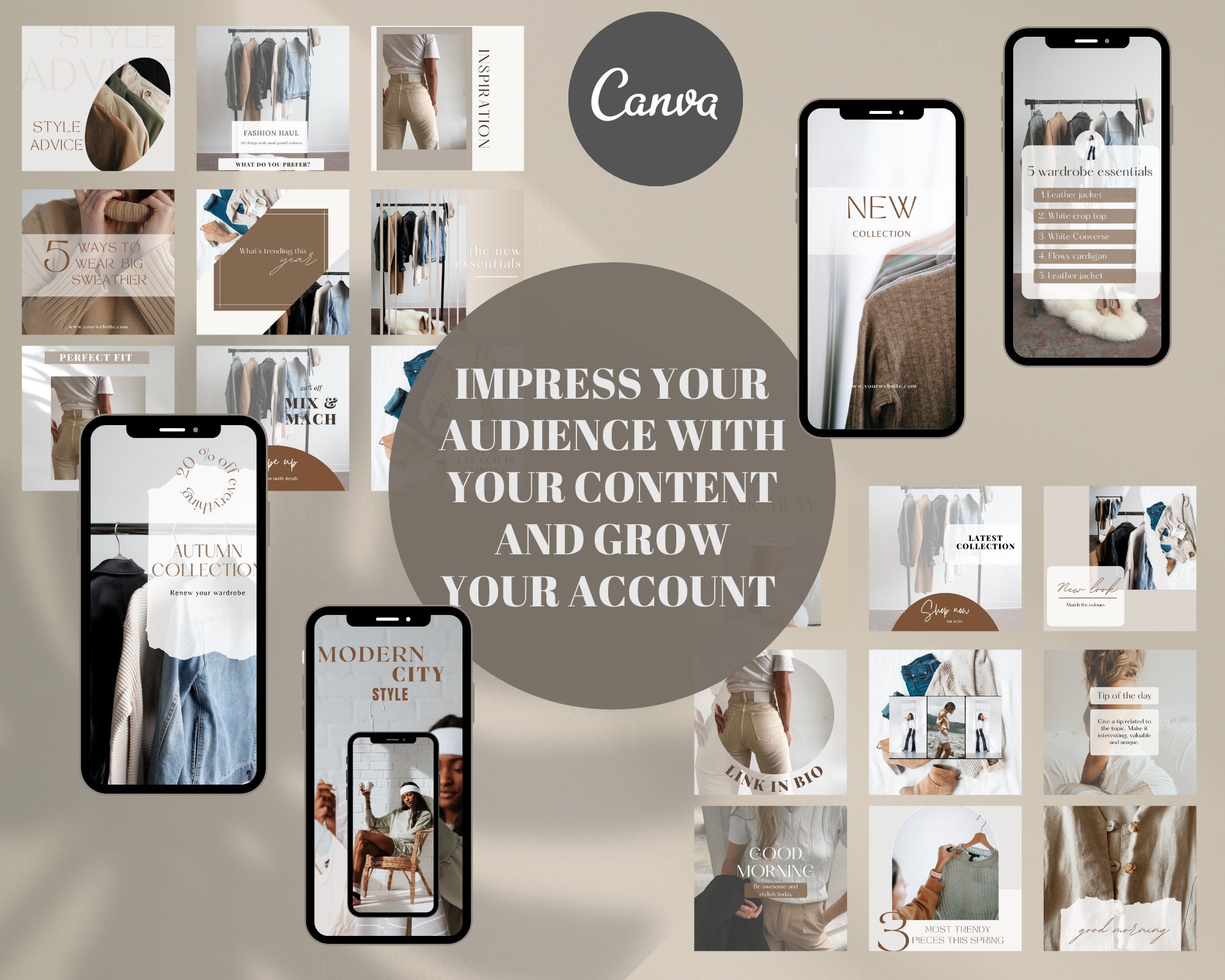 Fashion Instagram Templates for Canva. Style Instagram Stories and ...