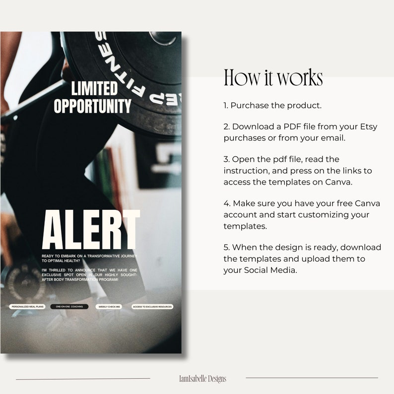 Social media templates for fitness profiles