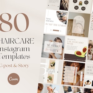 Haircare Instagram Templates Hair Salon Content Hairstyle Social Media Templates Hairdresser Posts Hairstylist Instagram Templates Beauty