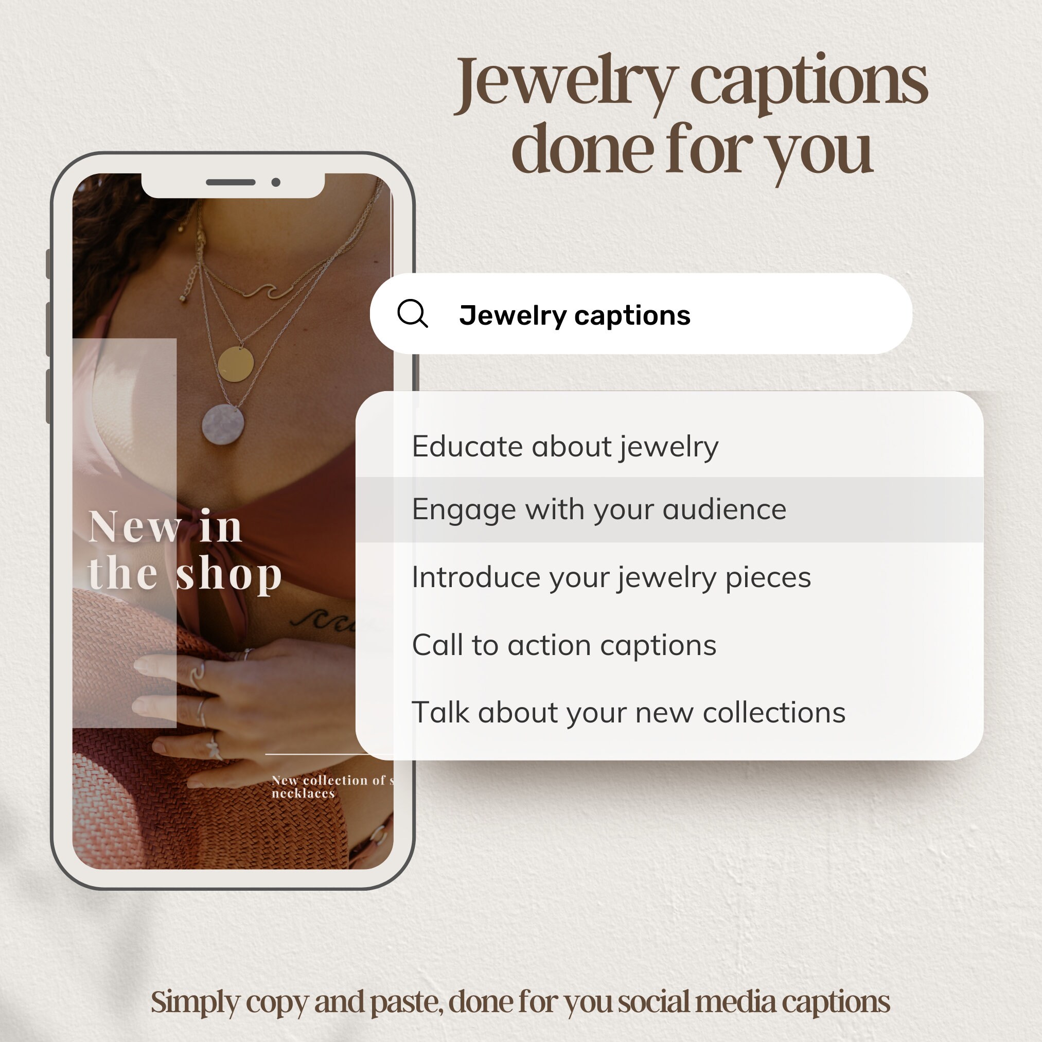 100 Jewelry Captions Jewelry Social Media Content Etsy