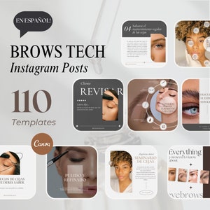 Brow Tech Instagram-Vorlagen Plantilla de cejas Augenbrauen-Artist-Content Cejas Instagram Social-Media-Posts für Augenbrauen-Profile in spanischer Sprache