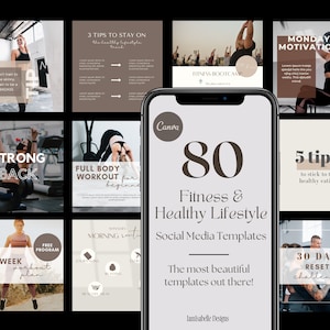 Fitness Instagram Templates Healthy Lifestyle Canva Templates Nutrition & Fitness Coach Personal Trainer Content Ig Fitness Social Media