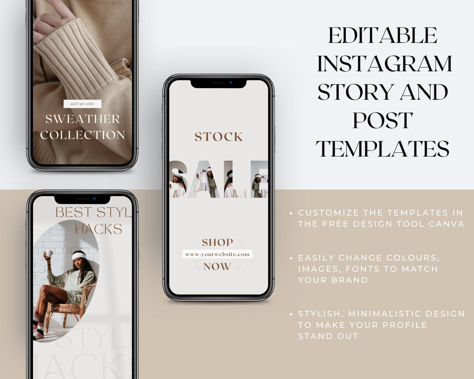 Fashion Instagram Templates for Canva. Style Instagram Stories and ...