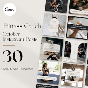 Fitness Coach Instagram Posts Fitness Trainer Social Media Content Workout Templates Personal Trainer Canva Templates Gym Health & Wellness