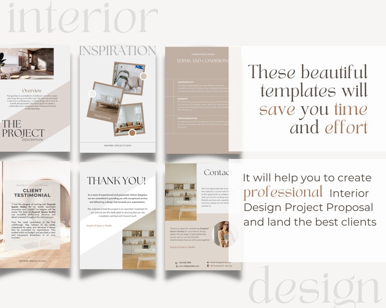 Interior Design Project Proposal Client Project Editable Canva - Etsy