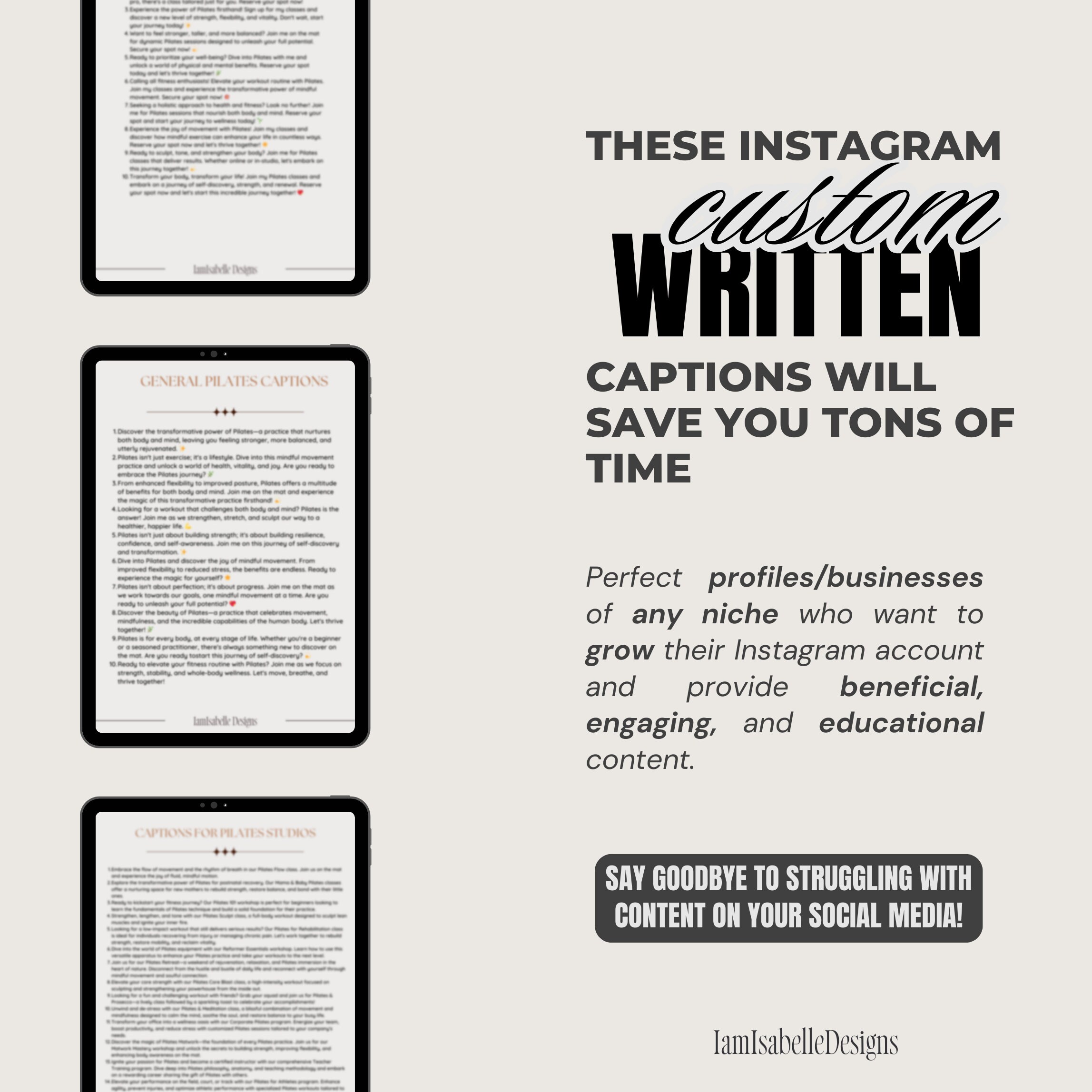 Custom Caption Card 60 Custom Captions Social Media Content Personalized Captions Instagram ...