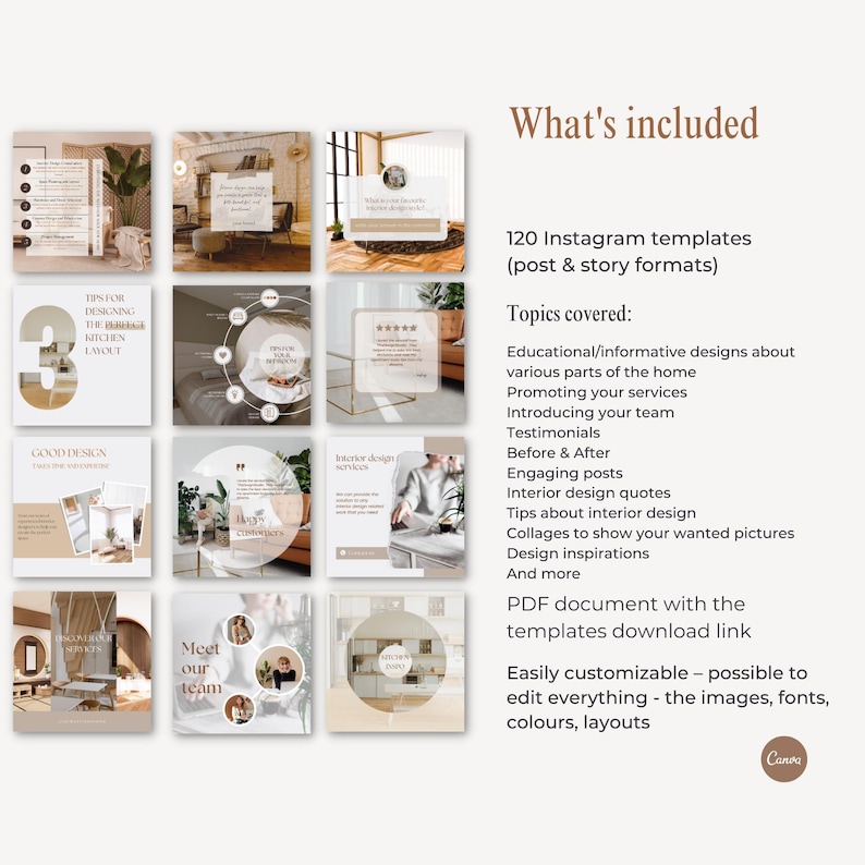 Interior Design Instagram Templates Interior Designer Social Media ...