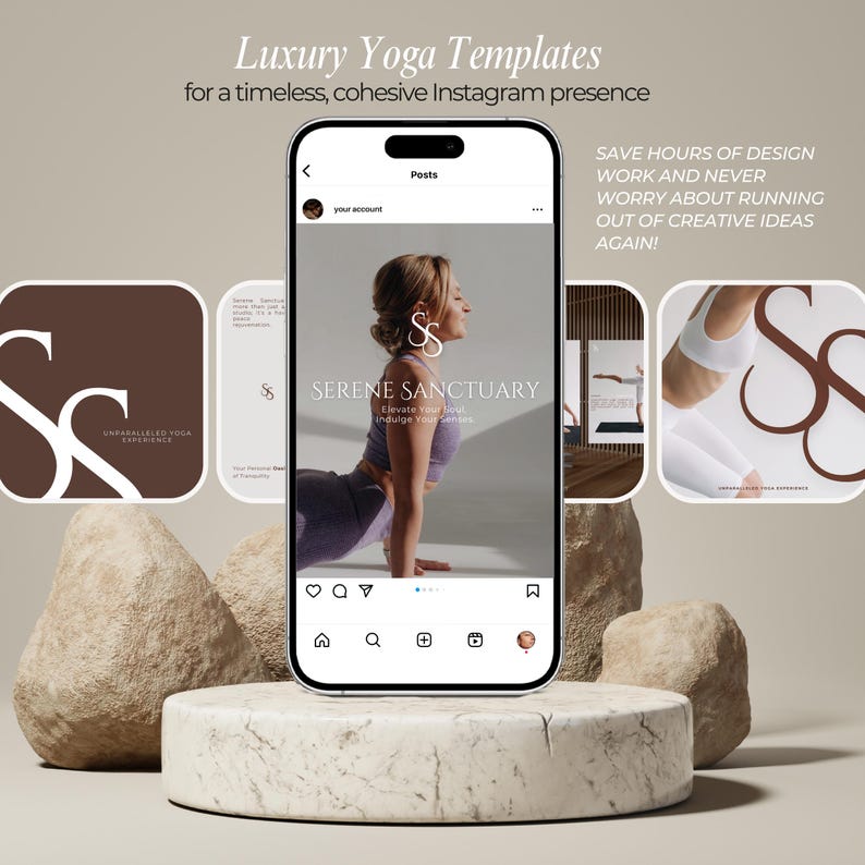 Luxury Yoga Social Media Templates Yoga Studio Instagram Posts and ...