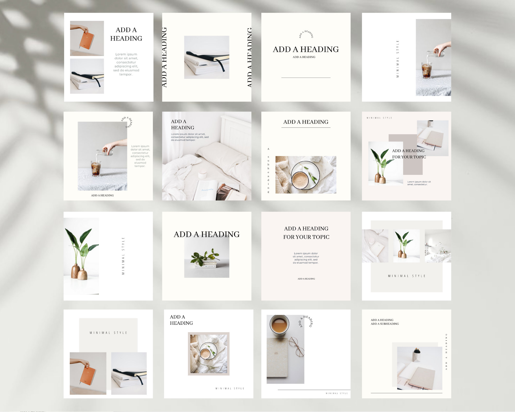 Minimal style IG Posts. Instagram Post Canva Templates. | Etsy