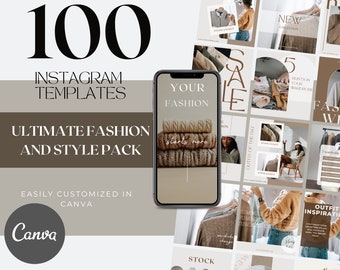 Fashion Instagram Templates for Canva. Style Instagram Stories and Posts. Modern Design Templates. Fashion Social Media Bundle. Classy Style