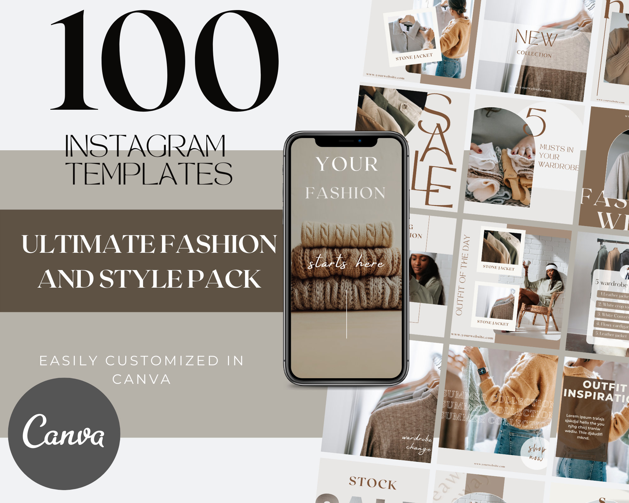 Fashion Instagram Templates for Canva. Style Instagram Stories and ...