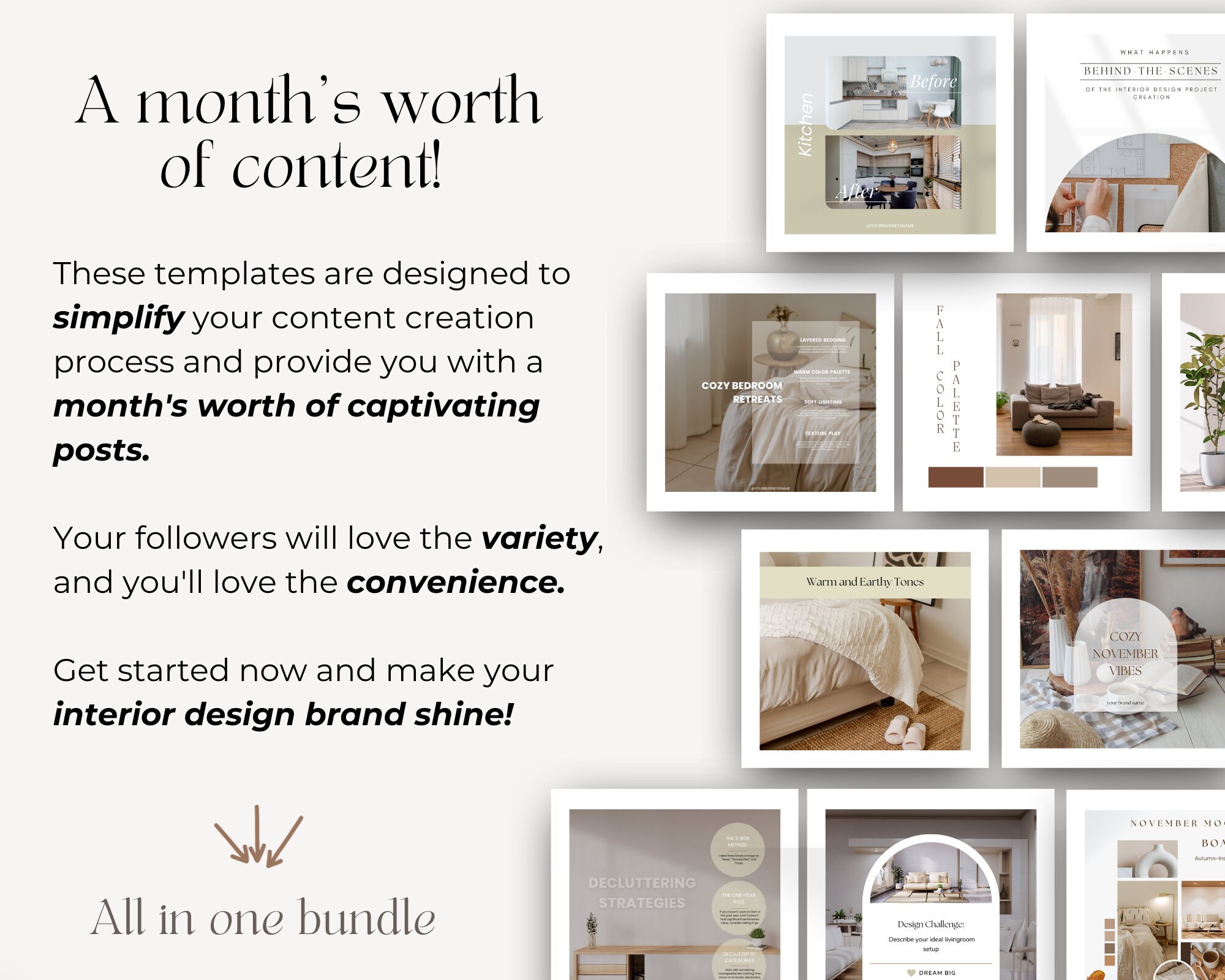 Interior Design Templates Interior Designer Instagram Content Branded ...
