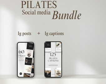 Pilates Ultimate Bundle Pilates Social Media Post Templates and Captions Pilates studio Content Pilates Instructor Aesthetic IG Post Designs