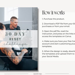 Fitness Instagram-paket Inlägg om sociala medier Fitnesstexter Innehåll för personlig tränare Inlägg om hälsosam livsstil Gymentusiast Canva-mallar bild 10