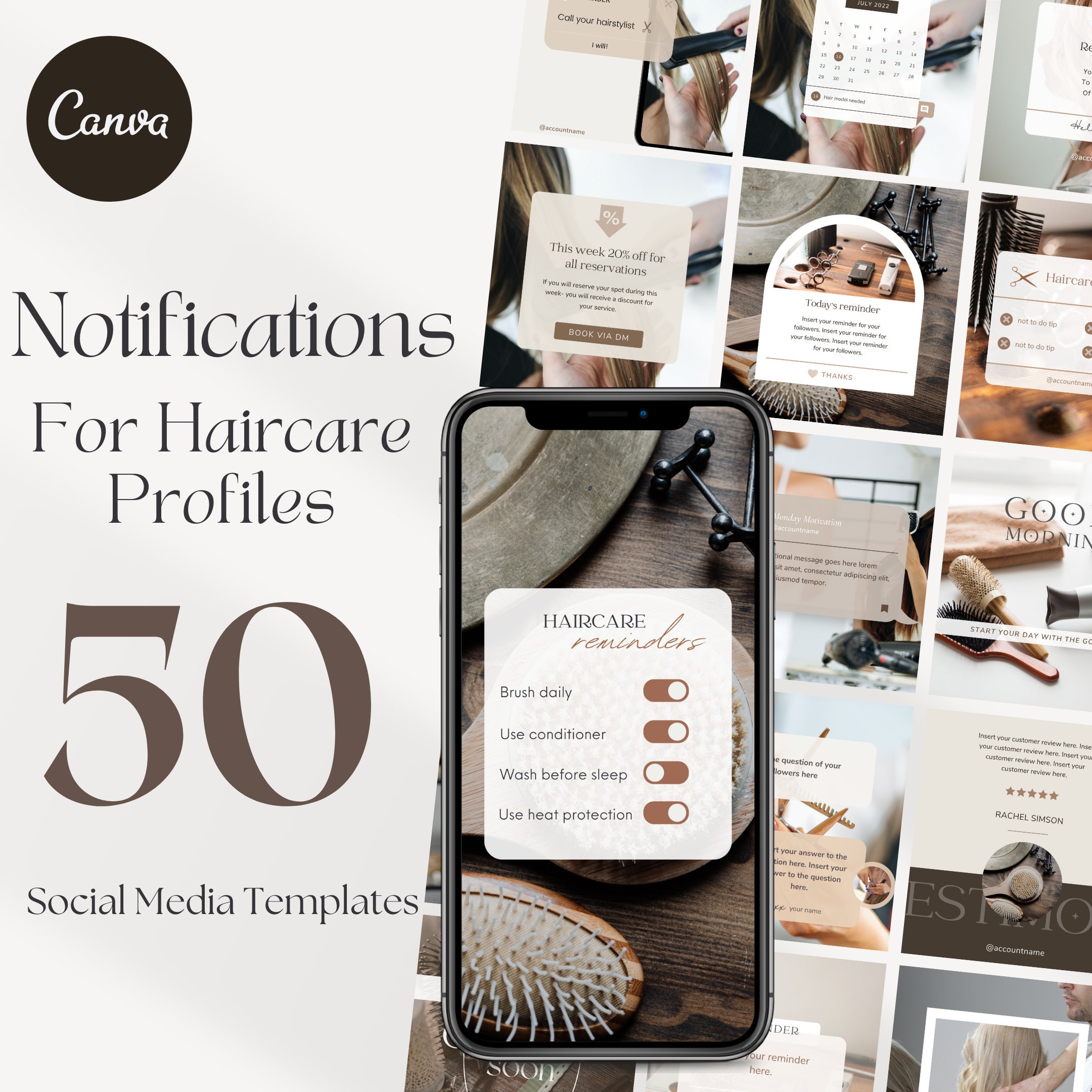Hair Stylist Instagram Templates Hairdressing Post Social Media Hairdresser Canva Templates Hairstylist Notification Post Hair Salon Posts