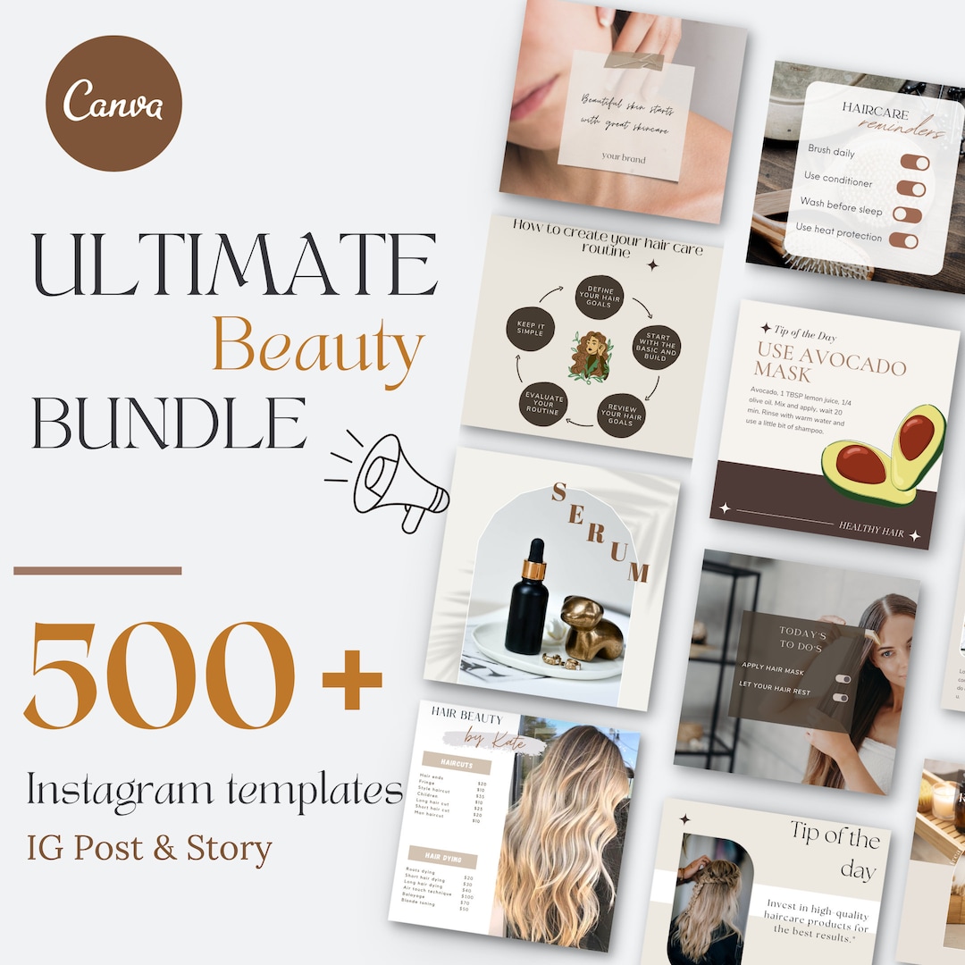Beauty Salon Instagram Templates Aesthetic Skincare Social Media ...