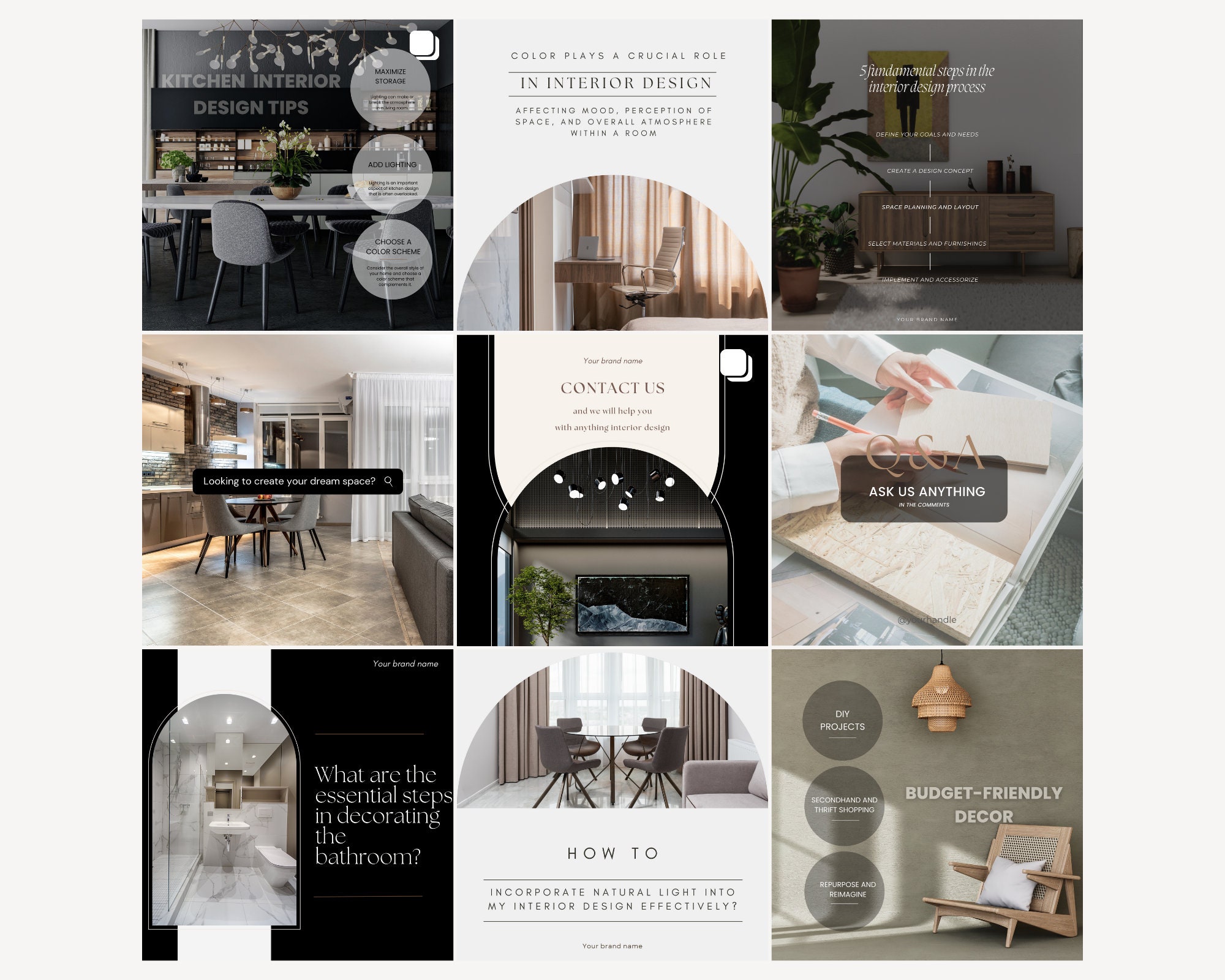 Interior Design Posts Monthly Interior Decor Content Instagram Interior ...