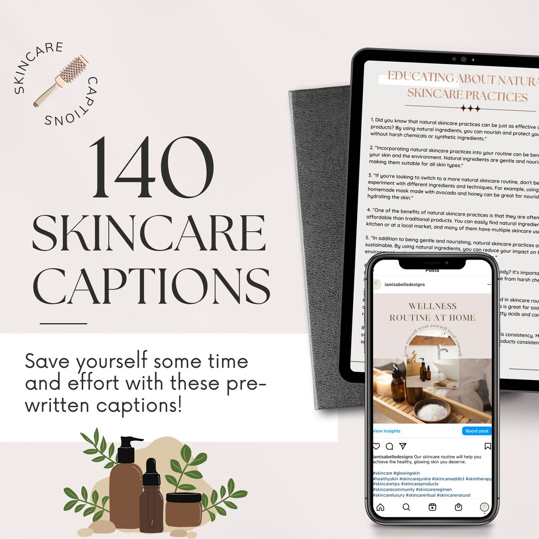 Skincare Captions Esthetician Social Media Content Beauty Etsy