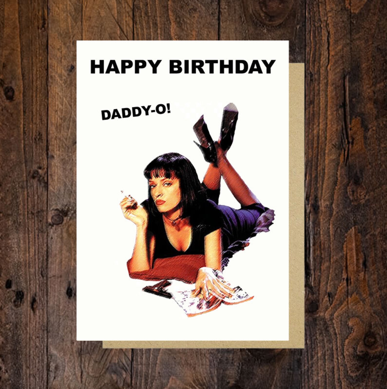 Bespoke Pulp Fiction Mia Wallace Birthday Card Etsy