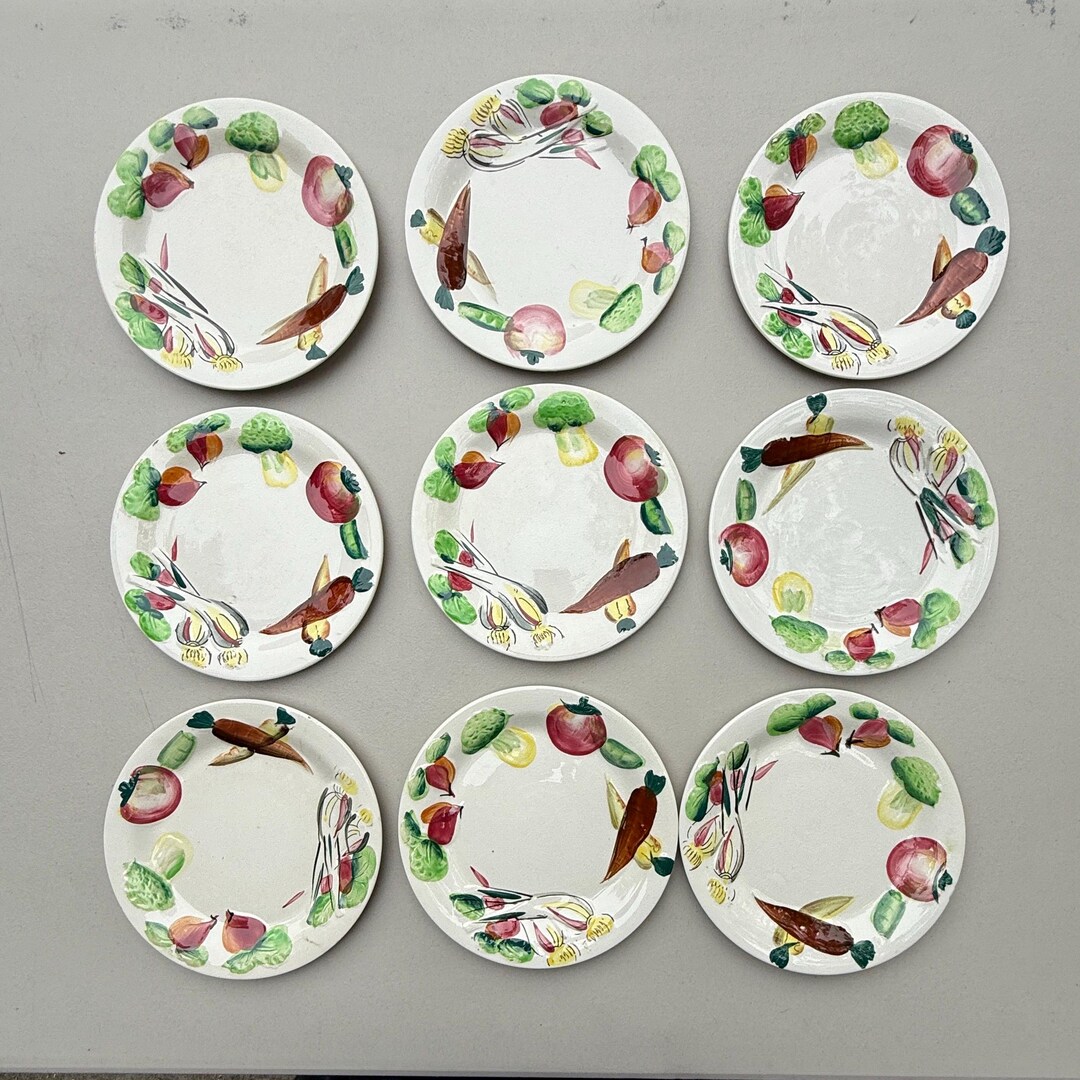 9 Vintage Nasco Del Coronado Vegetable Salad Plates - Etsy