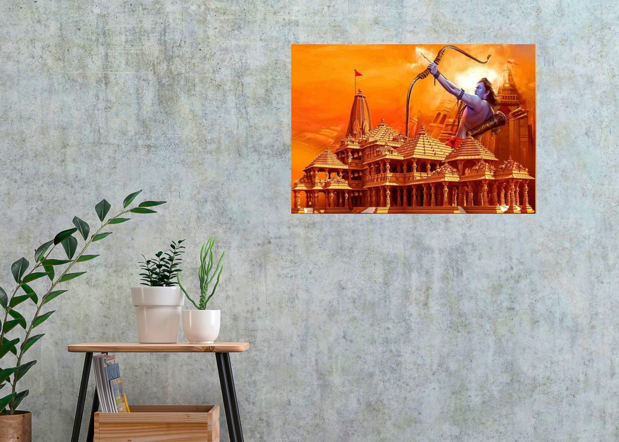 Divine Ramayan Shri Ram Ayodhya Temple Canvas Spiritual Wall Decor Art divine-ramayan-shri-ram-ayodhya-temple-canvas-spiritual-wall-decor-art