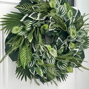 Tropical summer greenery wreath, year round wreath, everyday wreath, Hawaiian wreath, tropical wedding wreath, luau party palm wreath