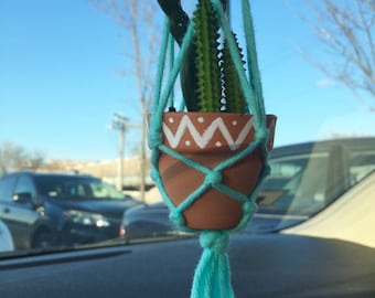 car plant hanger, macrame plant hanger, mini succulent hanger, mirror plant hanger, mini succulent decor